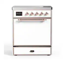 ILVE - Majestic II Series 30 in. Induction Range with 4 Induction Elements (Copper Trim) - White