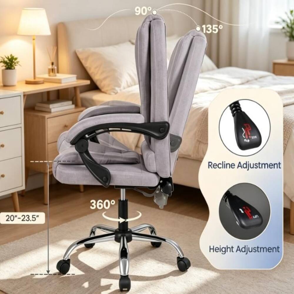 90°
135°
Recline Adjustment
20"-23.5"
360°
Height Adjustment