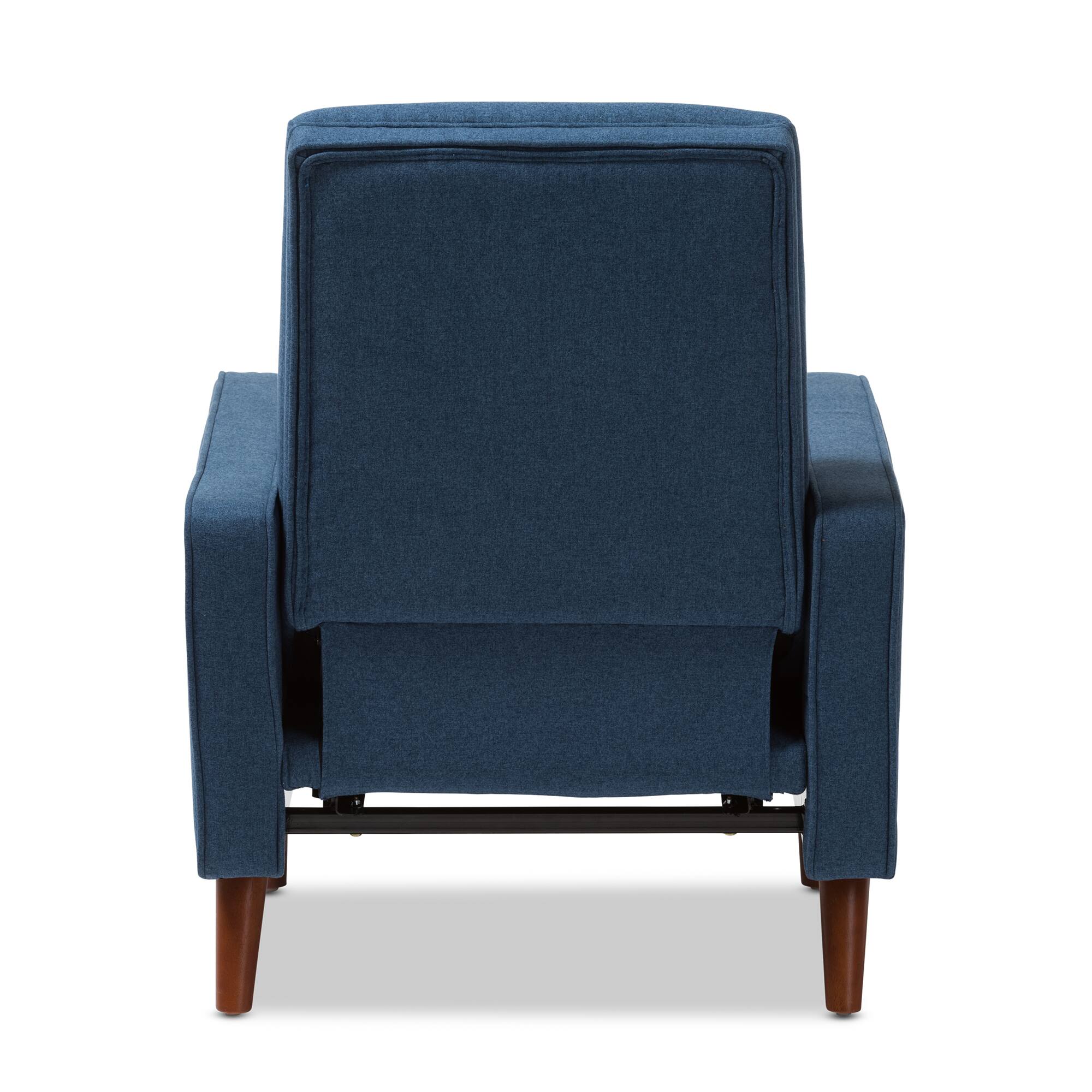 Alt View 2. Baxton Studio - Mathias Mid-century Modern Fabric Upholstered Lounge Chair - Blue.