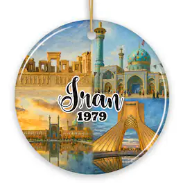 OrnamentallyYou - Artistic Iran Landmarks Christmas Ornament, Persian Culture Gift and Travel Souvenir - Multi-colored