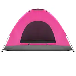 Home Collection - Portable 3-4 Person Dome Camping Tent Waterproof Outdoor Shelter with Carry Bag - Pink