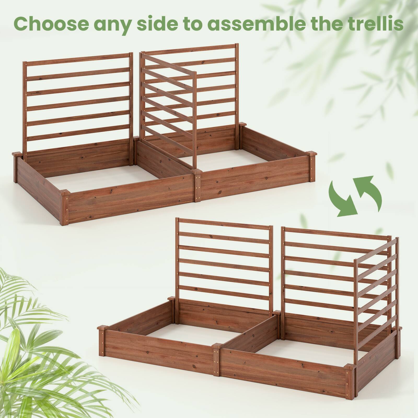 Choose any side to assemble the trellis