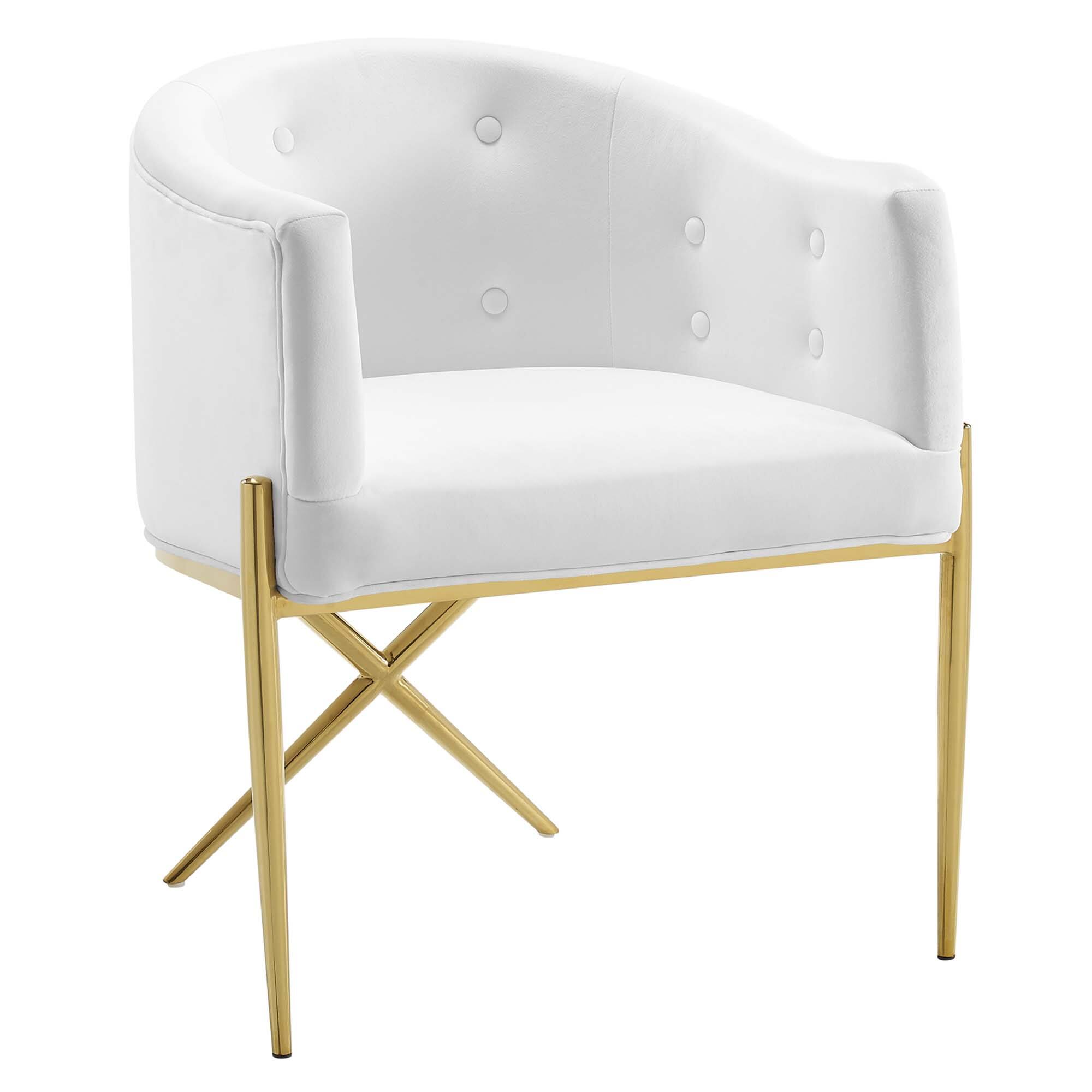 Left. Modway - Savour Performance Velvet Accent Dining Armchair Set of 2 by Modway - White.