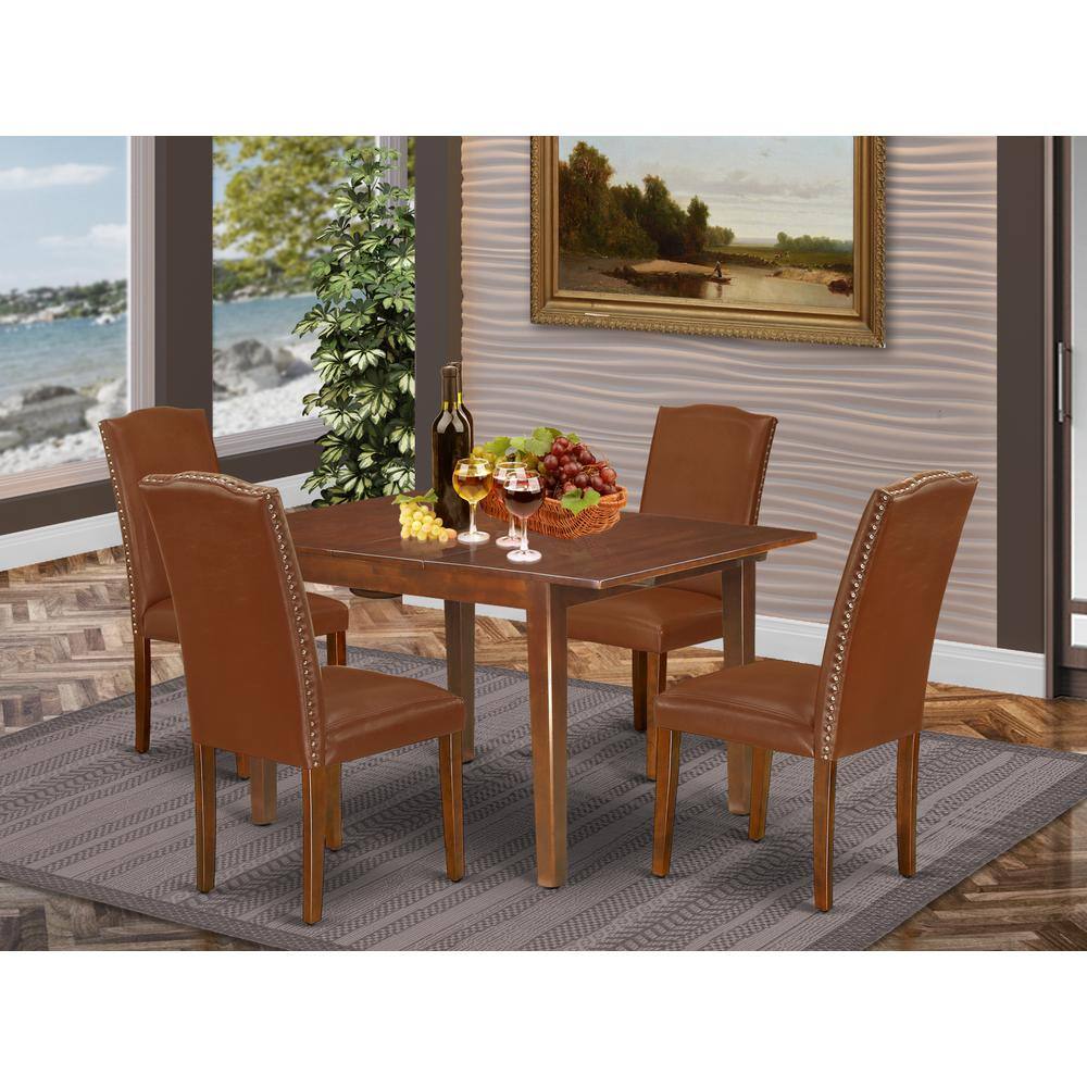 Left. East West Furniture - Dining Room Set Mahogany - Brown.