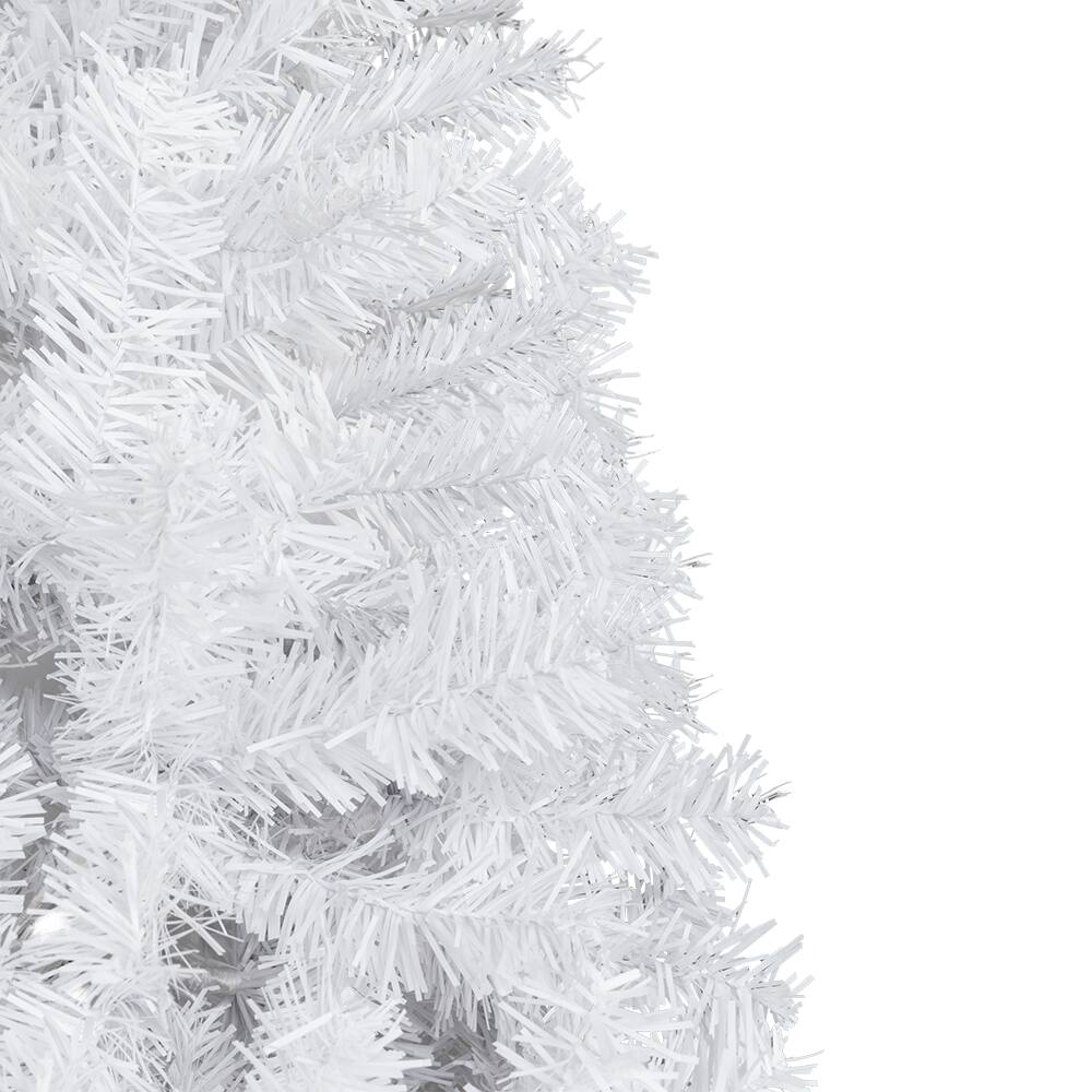 Alt View 3. VAVSEA - 8FT Flocked Artificial Christmas Tree with Lights 1349 Tips White Snow Xmas Pine Tree with Metal Stand for Holiday Decor - White.