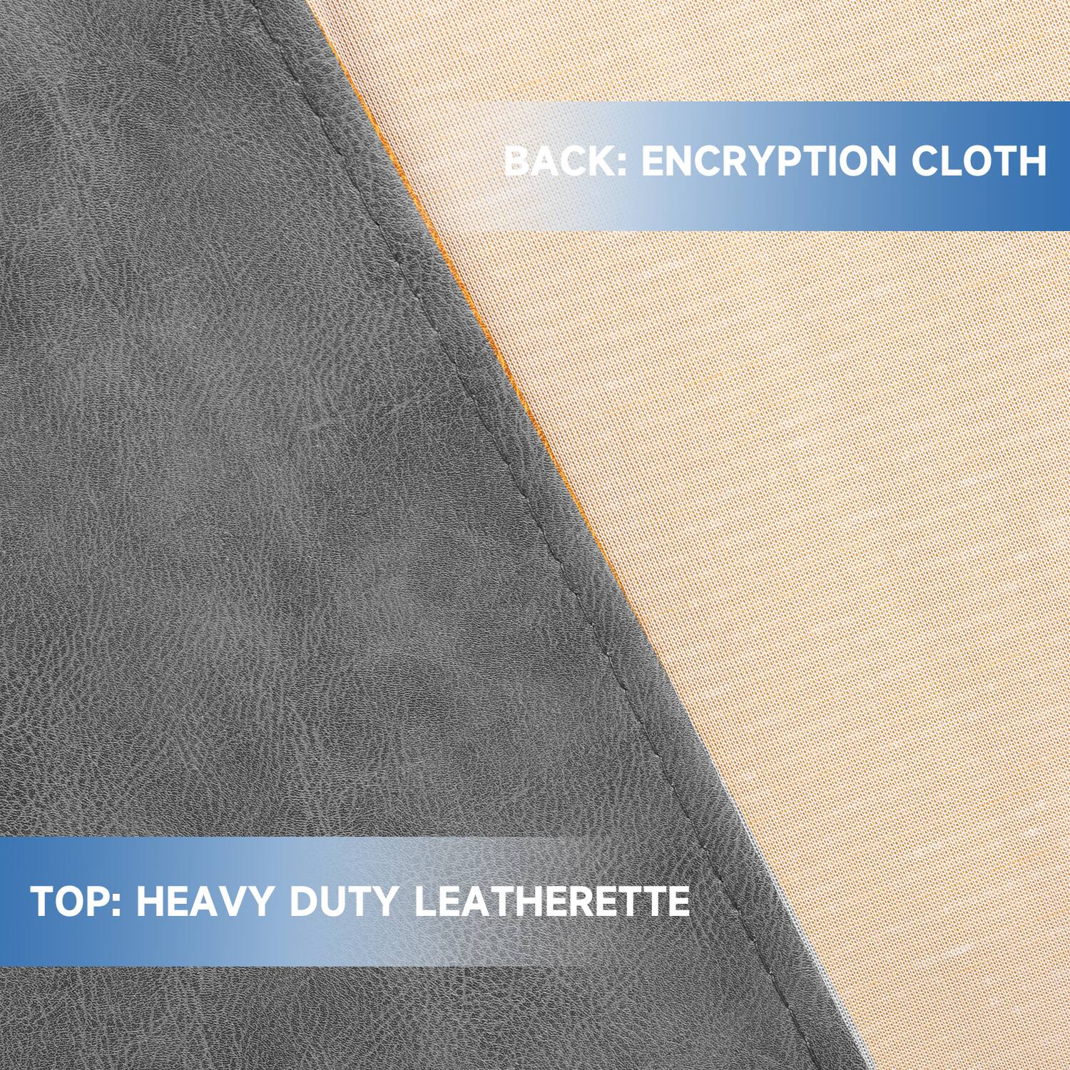 BACK: ENCRYPTION CLOTH
TOP: HEAVY DUTY LEATHERETTE