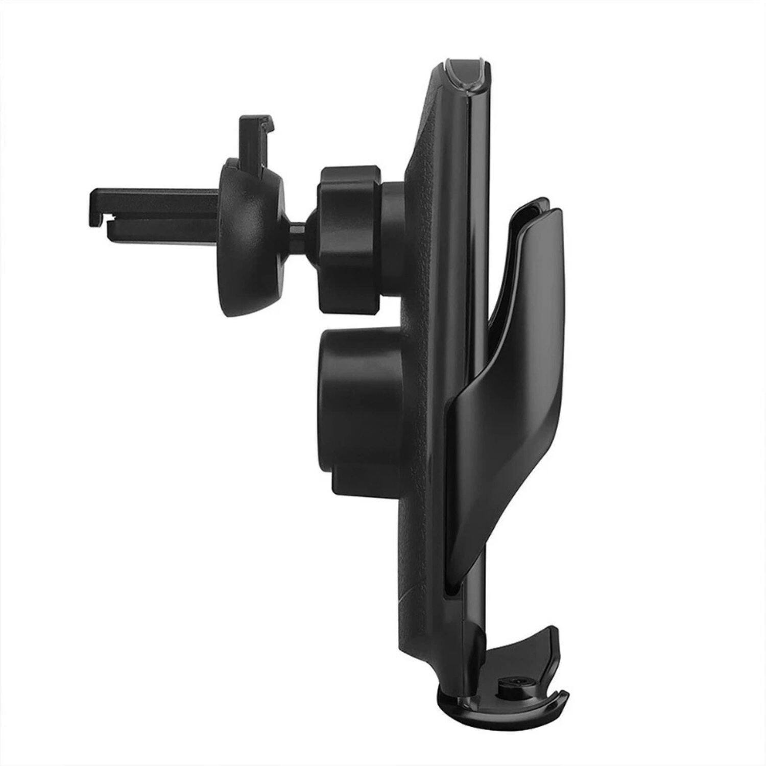 Left. Home Collection - 30W Fast Wireless Car Charger Mount Auto Clamping Air Vent Phone Holder for iPhone 15 Pro - Black.