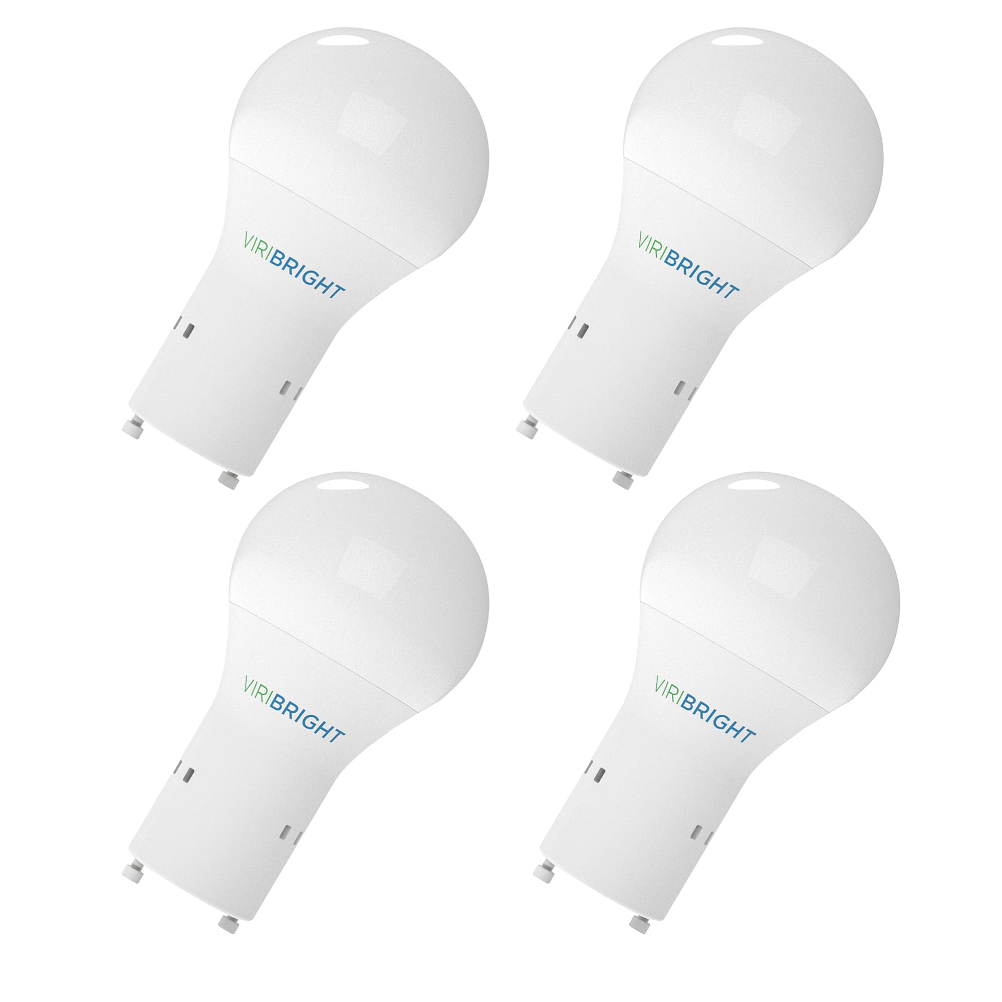 VIRIBRIGHT - A19 LED Bulb, GU24, 9W, Non-Dimmable, Warm White 2700K (4 Pack) - 4000K