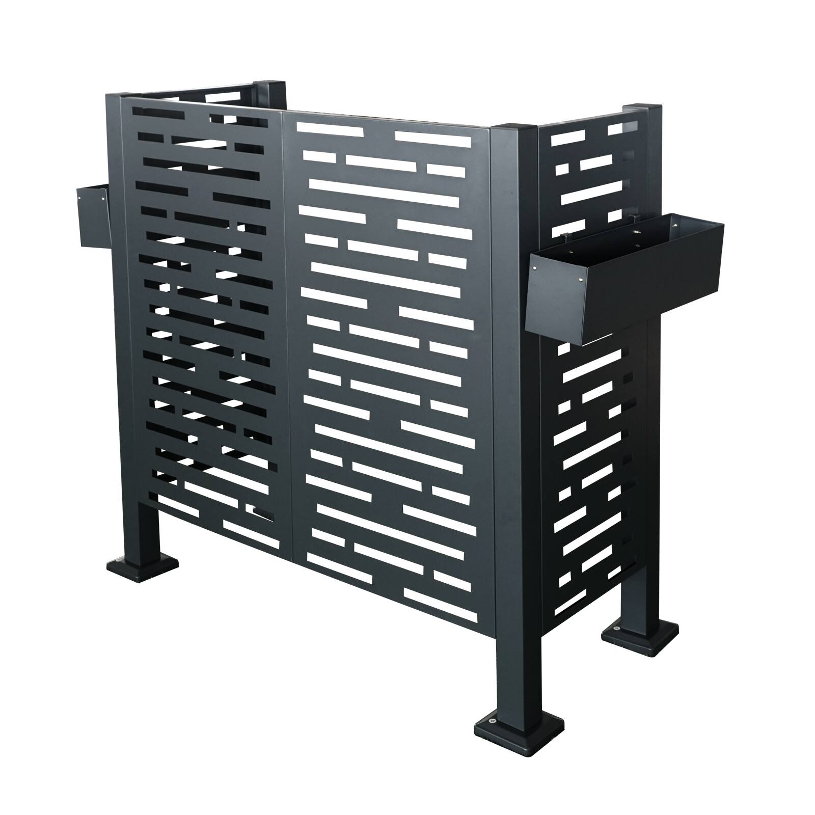 Front. Mondawe - 4*2 FT Air Conditioner Fence for Outdoor Units - Charcoal.
