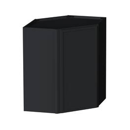 Boyel Living - 24-in W x 30-in H x 12-in D Shaker RTA Kitchen Diagonal Corner Wall Cabinet with Soft-Close - Black