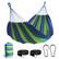Front. Sorbus - Sorbus® Brazilian Double Hammock - Extra-Long Two Person Portable Hammock Bed for Indoor or Outdoor Spaces, Hanging Rope - Blue/Green Stripes.