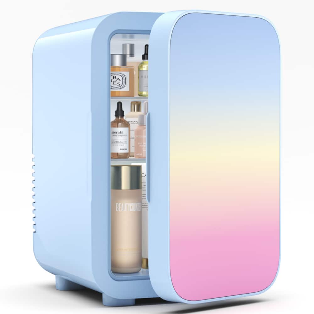 Morfone - 6L Mini Fridge with Cooling / Heating Function 110V AC/12V DC, Home and Car Use - Blue