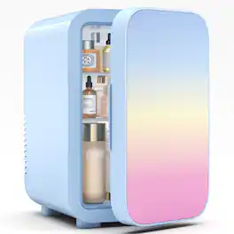 Morfone - 6L Mini Fridge with Cooling / Heating Function 110V AC/12V DC, Home and Car Use - Blue
