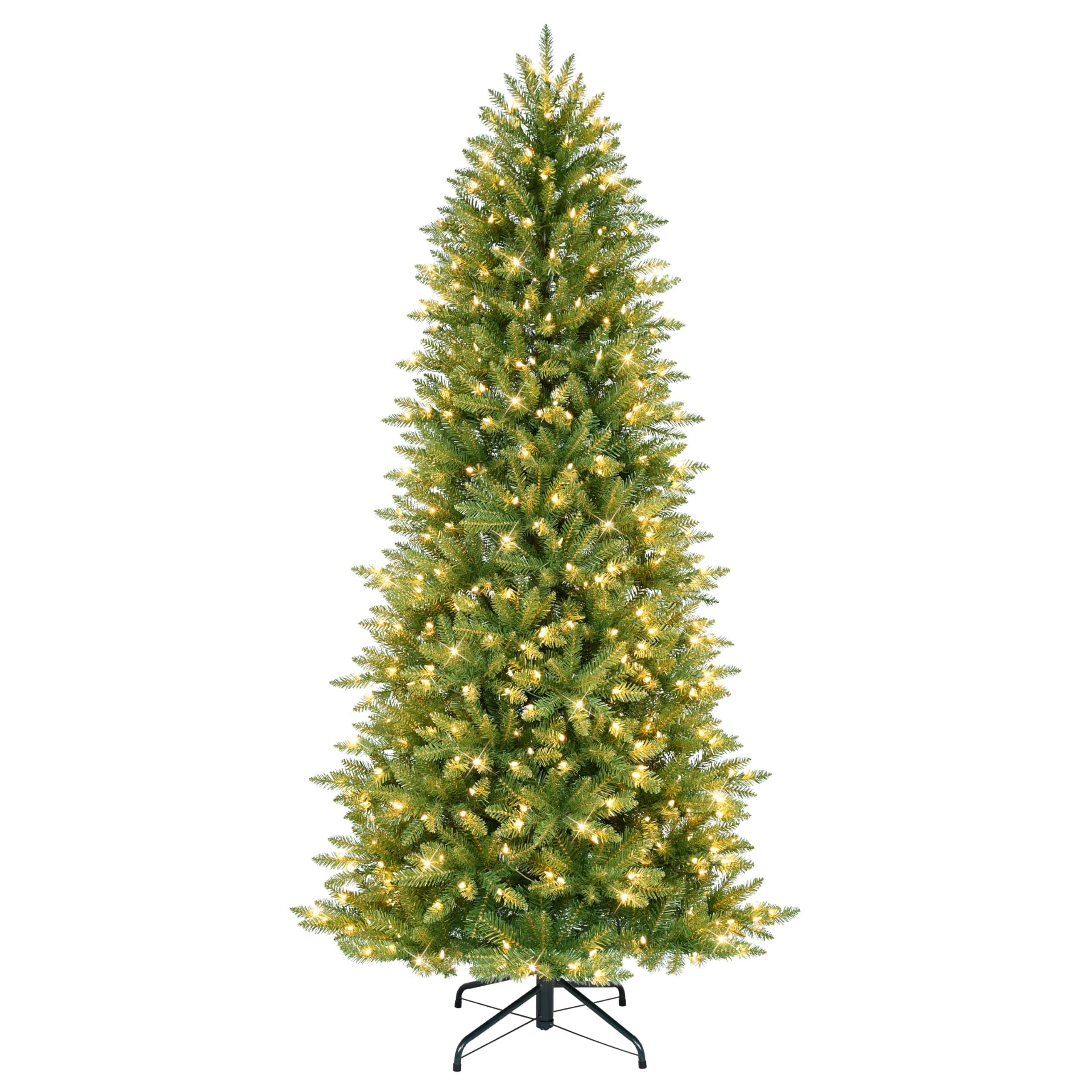 Skar Audio - Slim Fraser Fir Artificial Christmas Tree With 350 Ul Listed Lights - 7.5' Slim Fraser Fir with 500 Clear Lights
