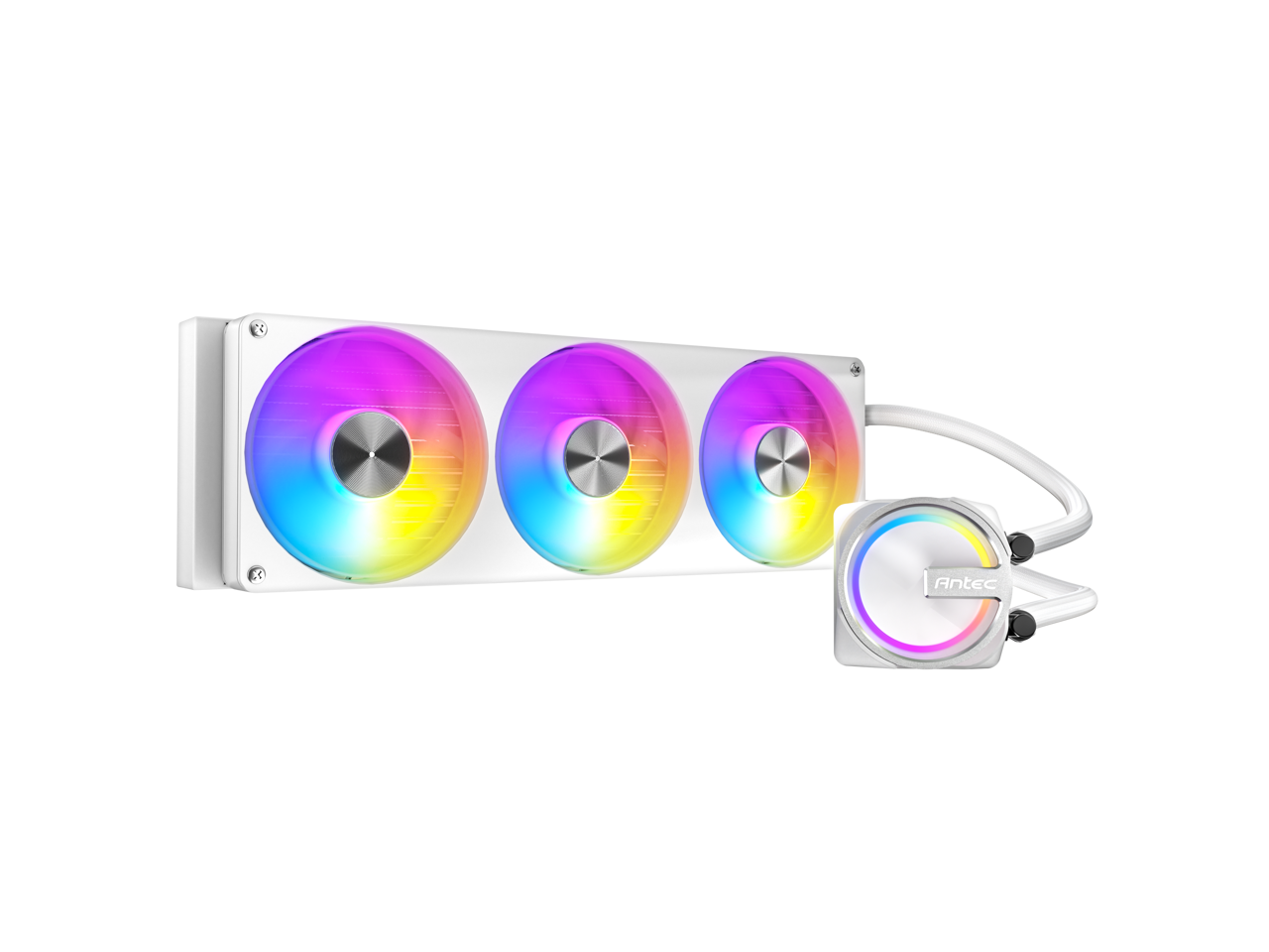Alt View 1. Antec - Skeleton Matrix 360 ARGB Liquid CPU Cooler, 360mm Radiator, Single-Frame Fan, Hydraulic Bearing, Copper Base - White.
