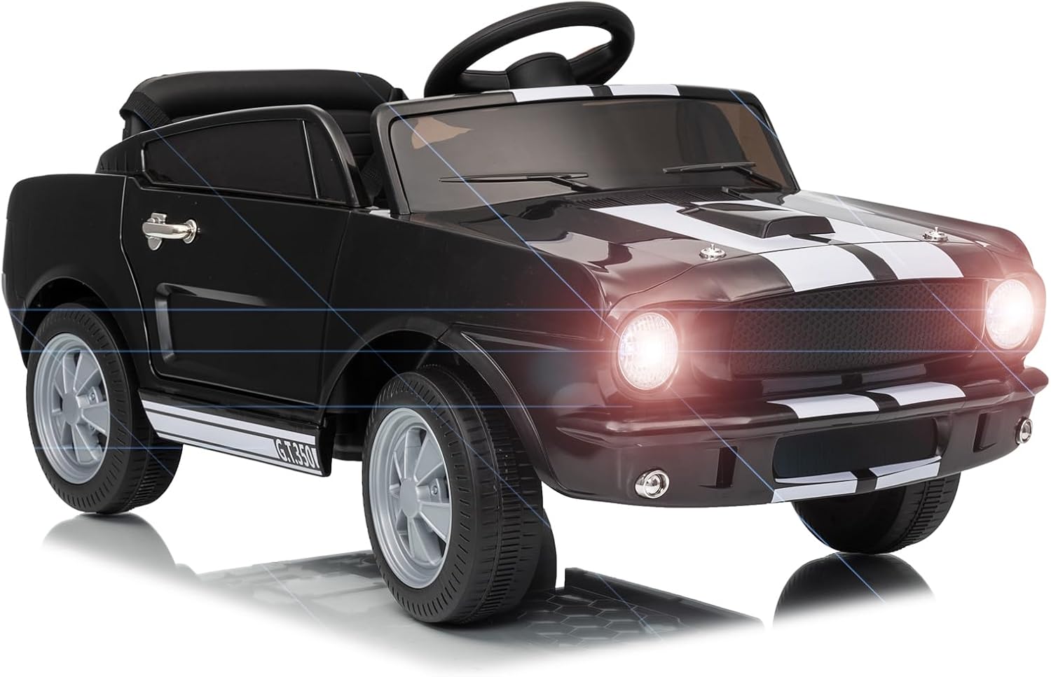 Homhougo - Licensed Shelby Kids Electric Vehicle | 12V Ride-On Toy with Remote Control | LED Lights, MP3, and Bluetooth price history on PriceWatchPro