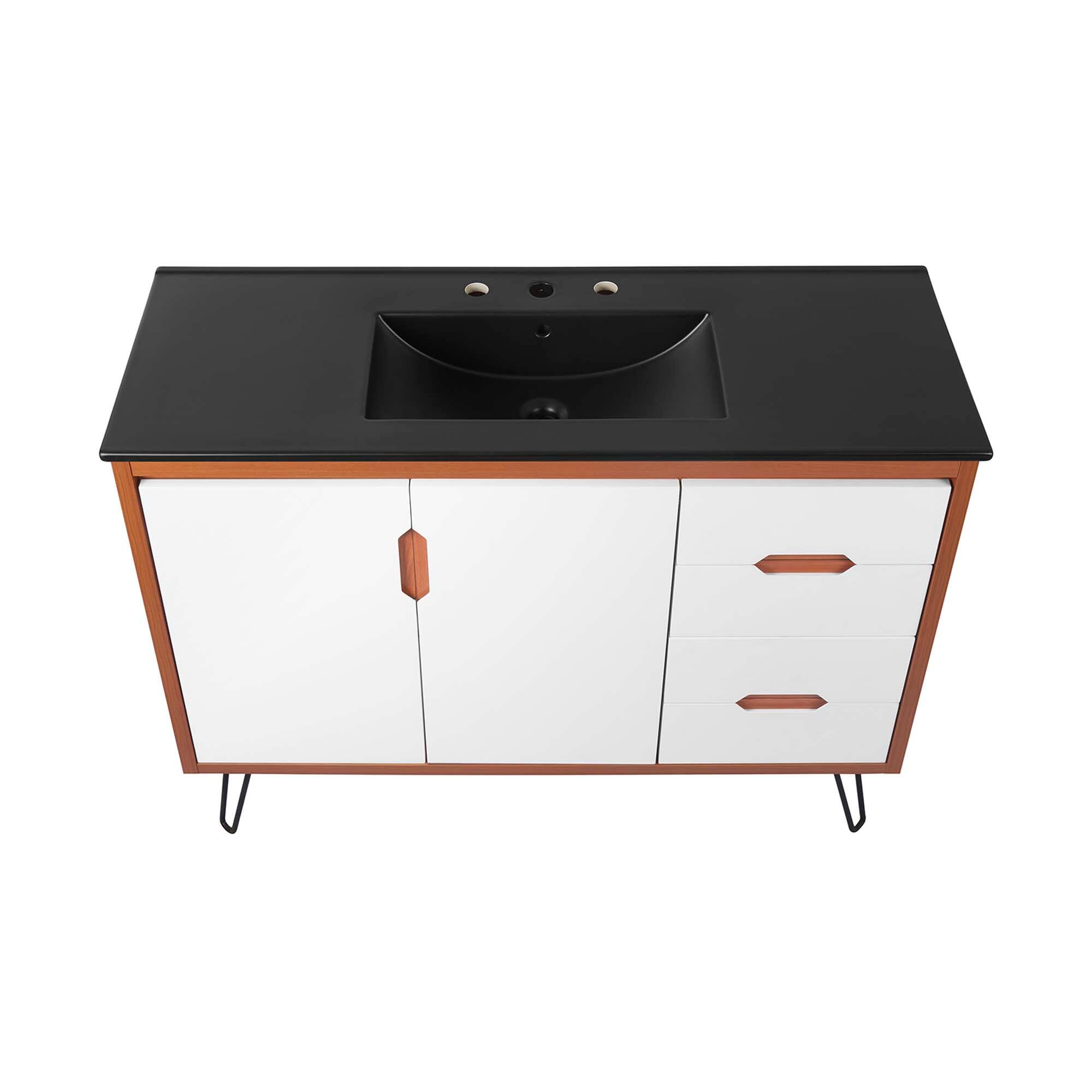 Alt View 8. Modway - Energize Bathroom Vanity Basin Included by Modway - Cherry White Black.