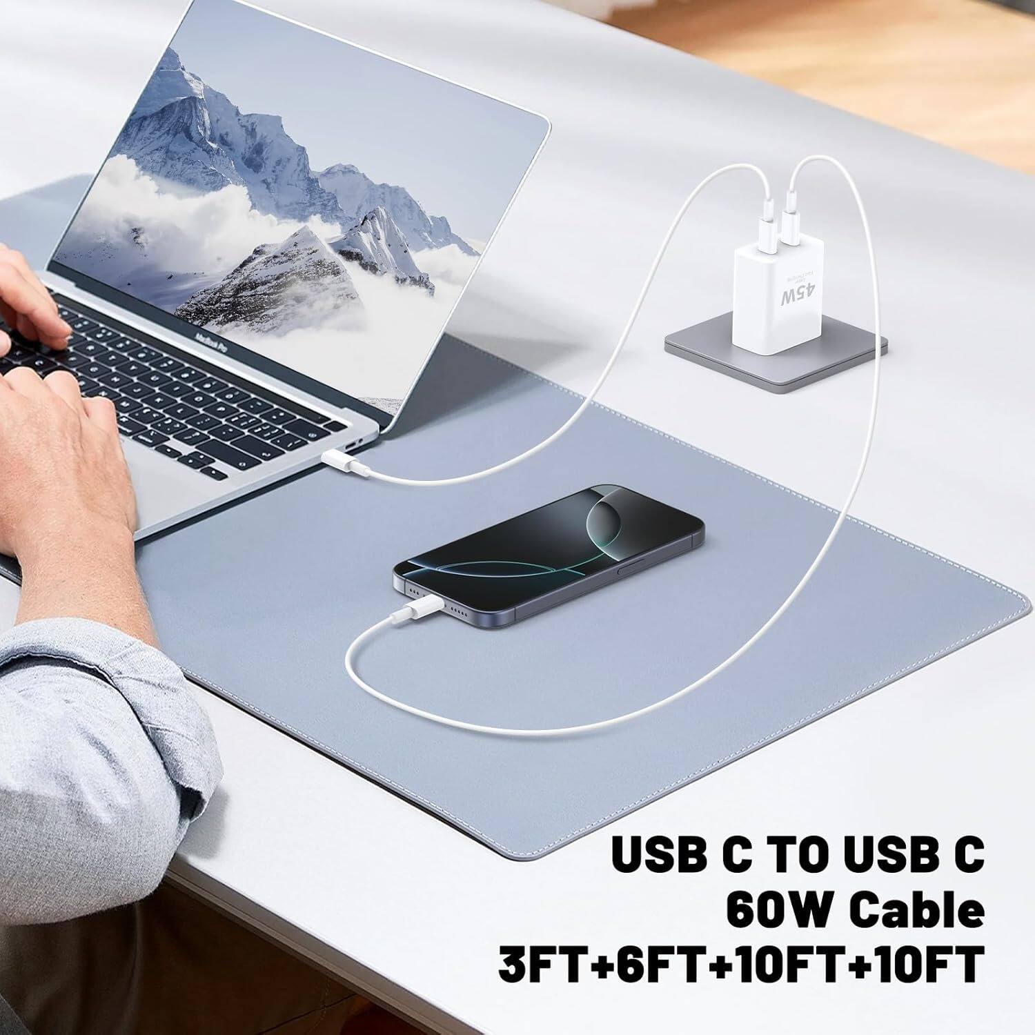 USB C TO USB C 60W Cable 3FT+6FT+10FT+10FT