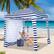 Alt View 17. Costway - 6 x 6FT Foldable Beach Cabana Tent with Carrying Bag Detachable Sidewall - Blue+White.