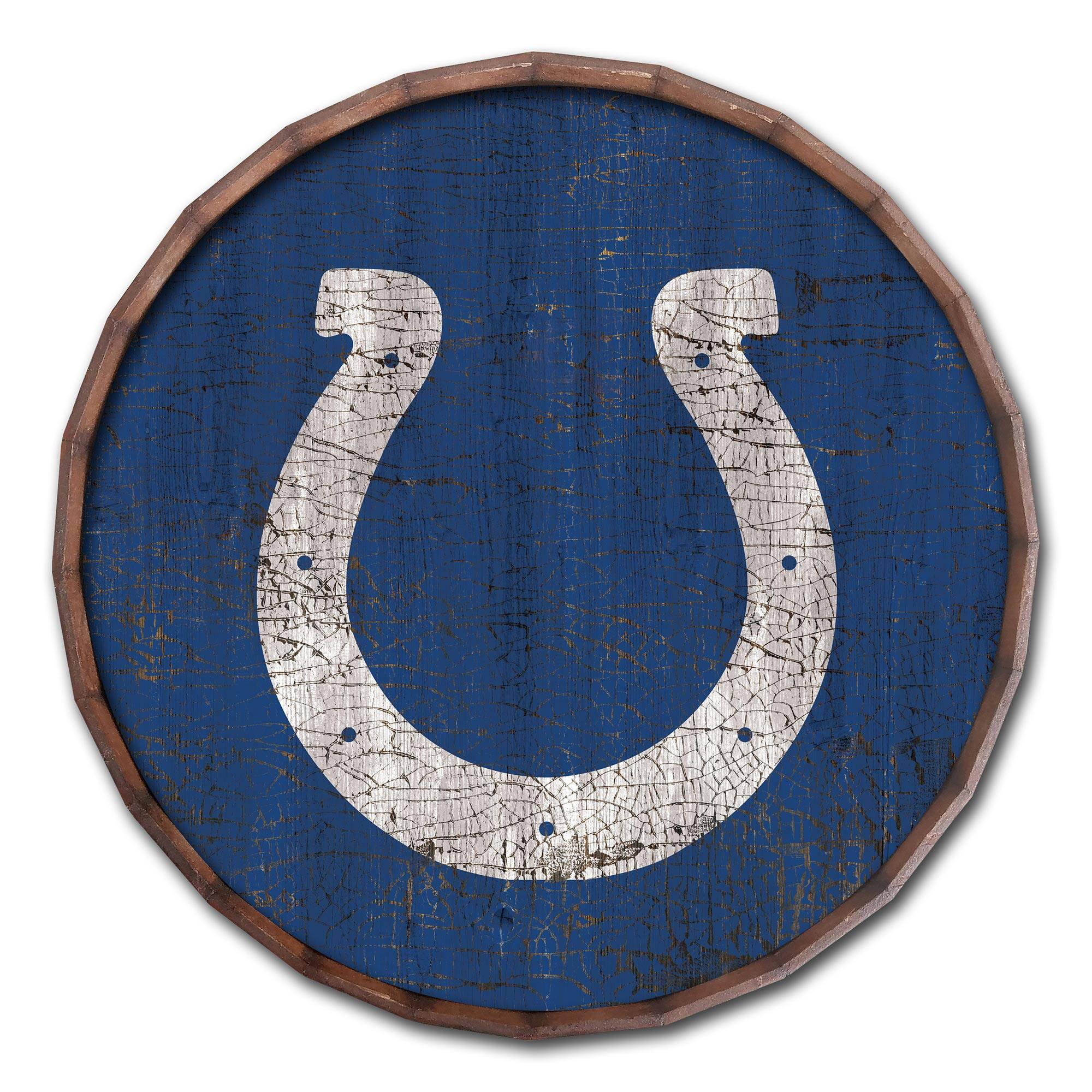Indianapolis Colts 24" Cracked Color Barrel Top Sign