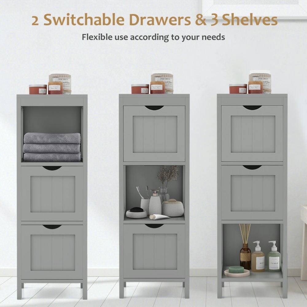 2 Switchable Drawers & 3 Shelves  
Flexible use according to your needs