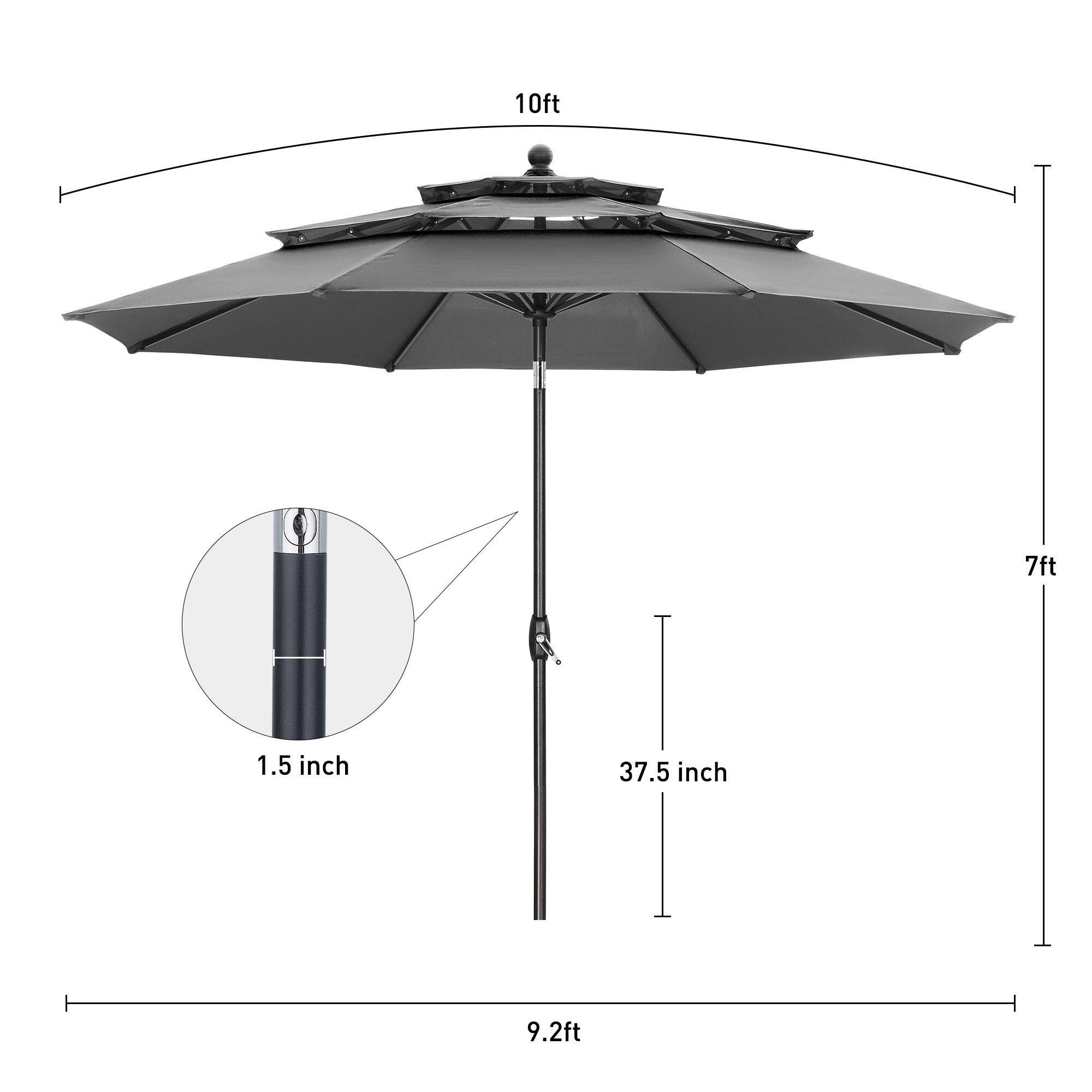 10ft, 7ft, 1.5 inch, 37.5 inch, 9.2ft