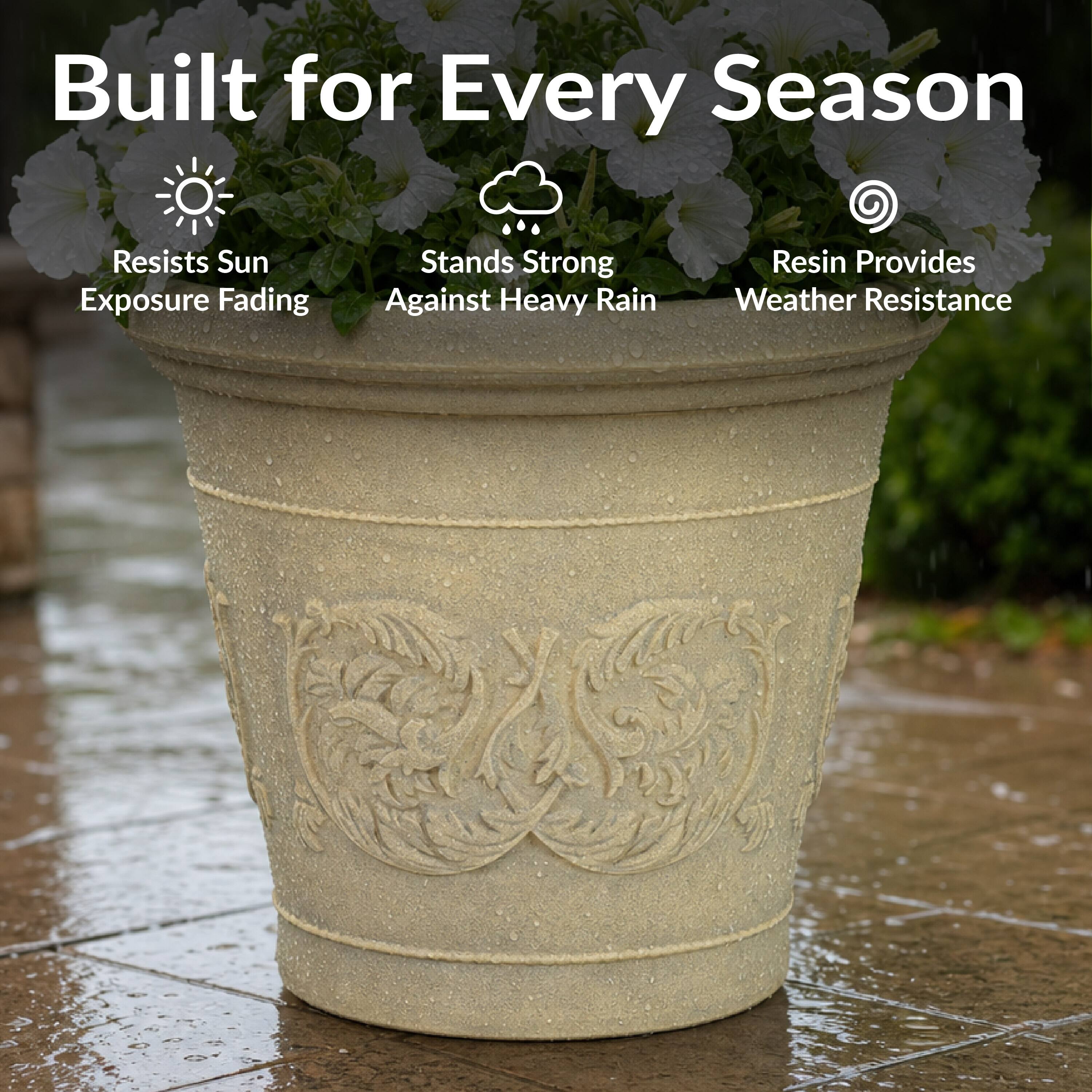 Built for Every Season  
- Resists Sun Exposure Fading  
- Stands Strong Against Heavy Rain  
- Resin Provides Weather Resistance