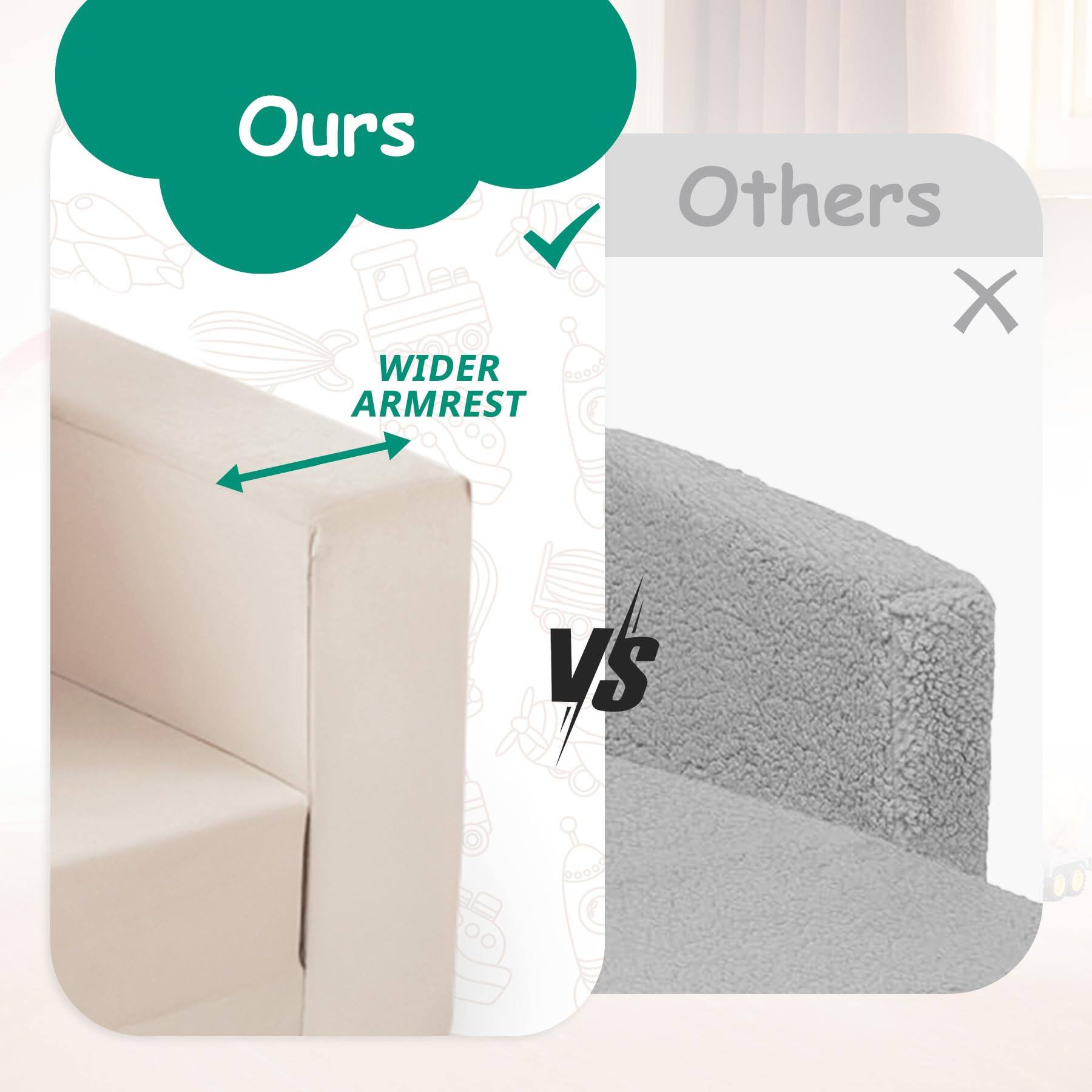 Ours  
WIDER ARMREST  

Others  

VS