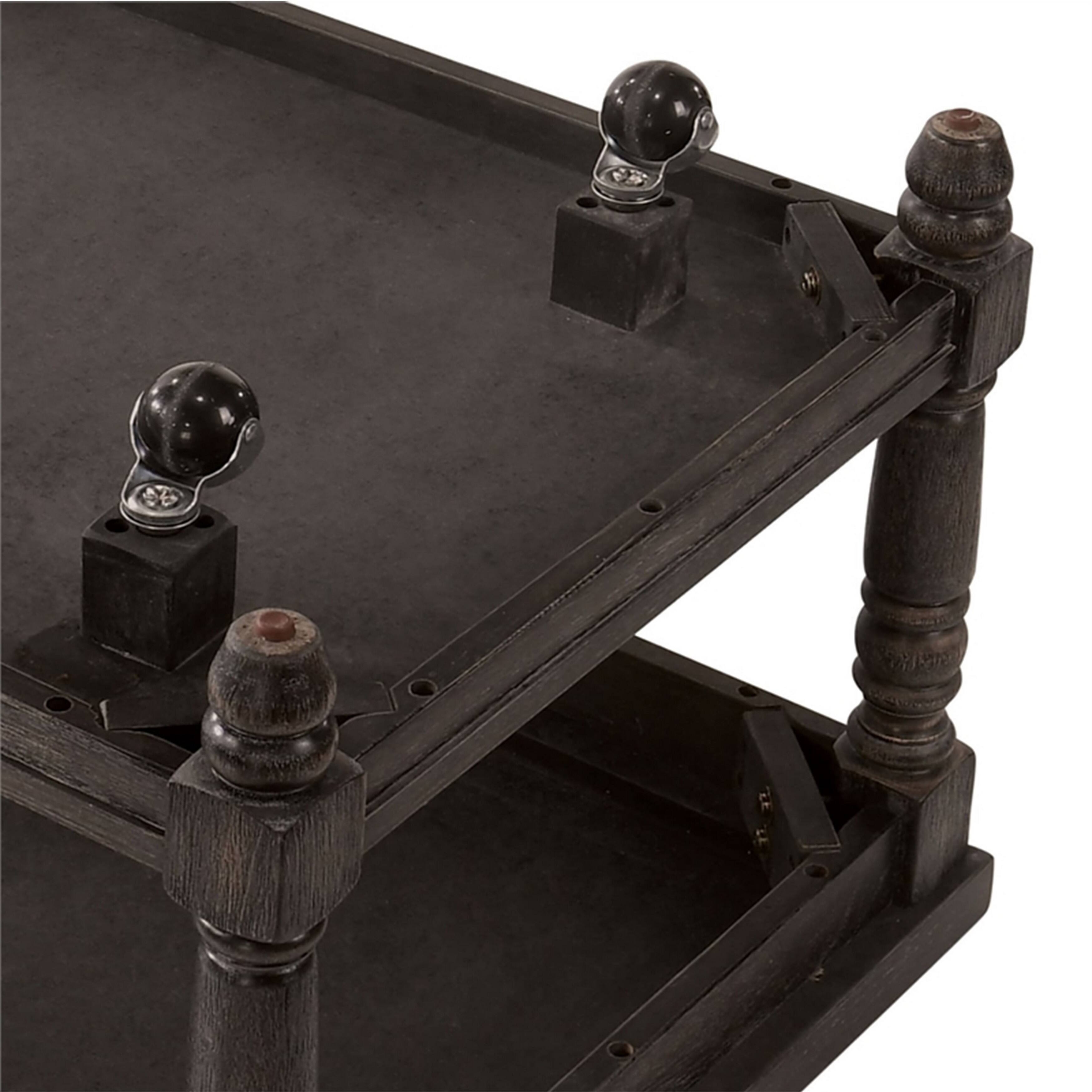 Alt View 3. Manhattan Lane - 3 Piece Coffee Table and End Table Set, Plank Style, Wheels, Weathered Gray - Gray.