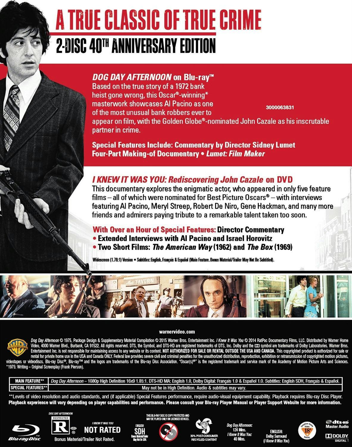Back. Dog Day Afternoon (40th Anniversary Edition) [Blu-ray].