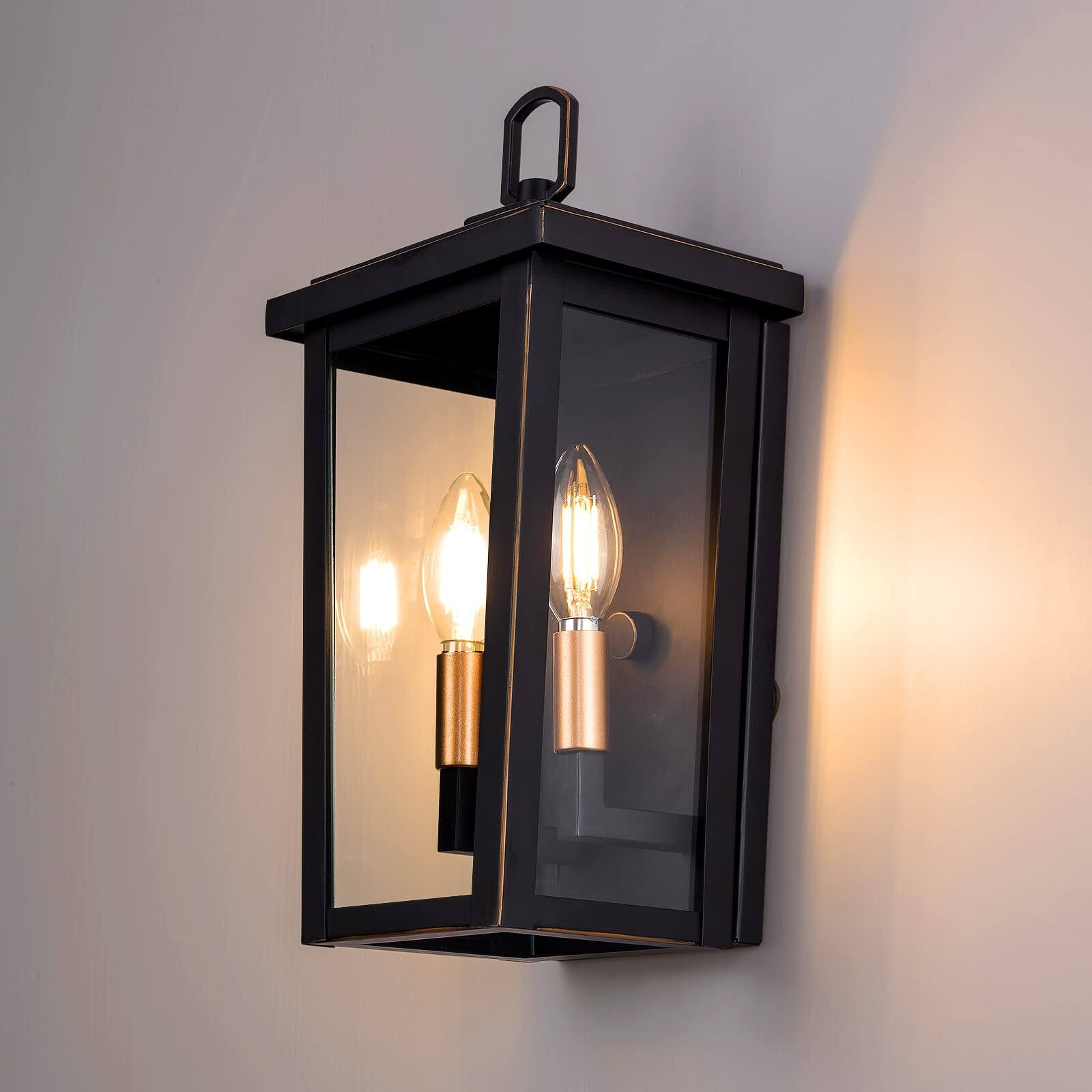 Front. Earthley Blooms - Outdoor Light Fixture Oil Rubbed Bronze Wall Sconce Mount Porch Lights With Anti rust Waterproof Lantern Fo - Default.