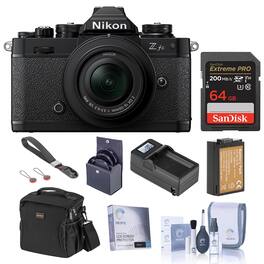 Bundle - Nikon - Z fc DX-Format Mirrorless Camera with 16-50mm f/3.5-6.3 Lens, Black, with 64GB Memory Card, Bag, Extra