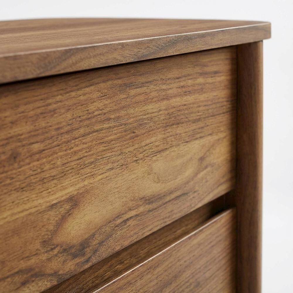 Back. FurniFact - Nightstand with 2 Drawers and Modern Design for Bedroom Storage - Brown.