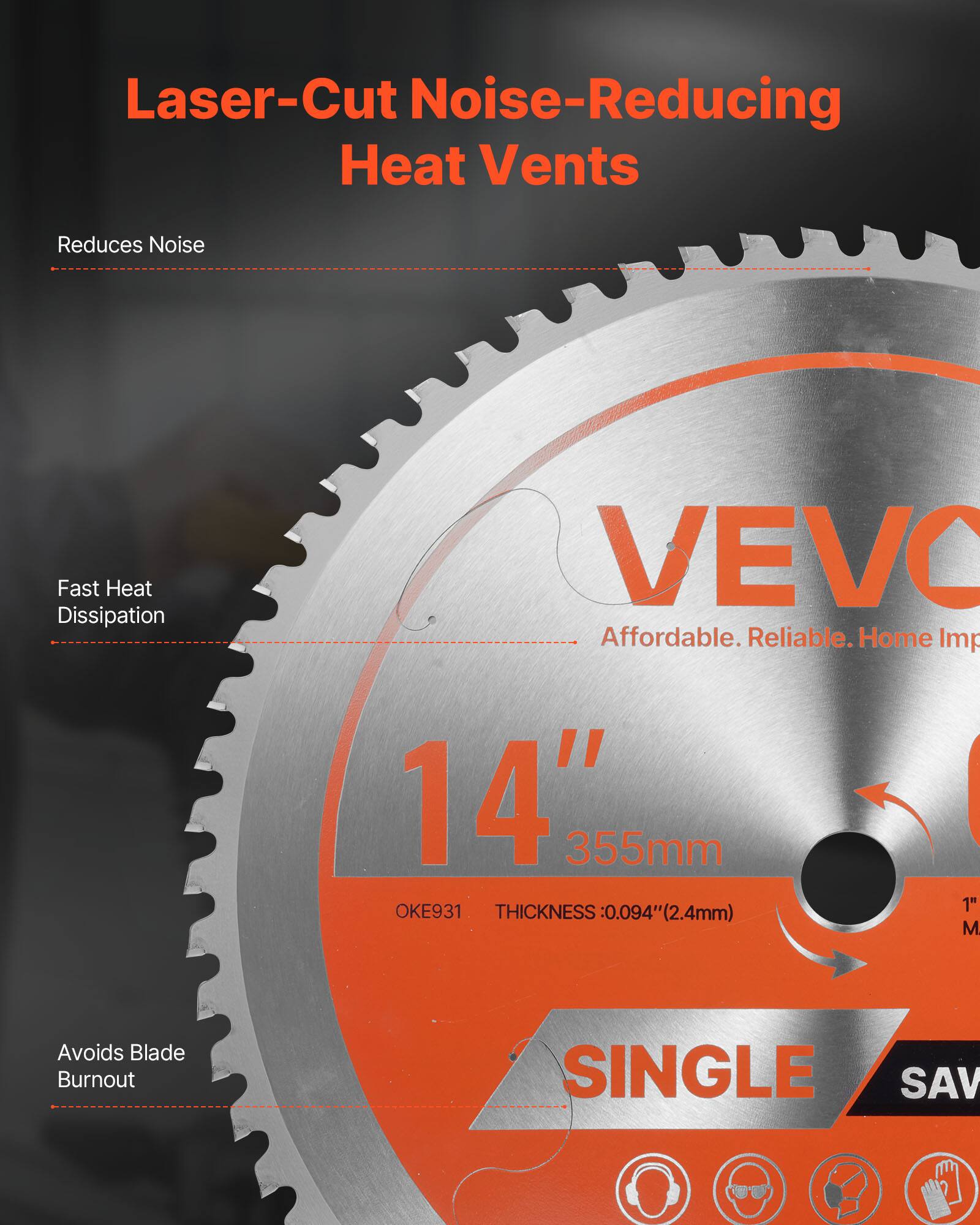 Laser-Cut Noise-Reducing Heat Vents

- Reduces Noise
- Fast Heat Dissipation
- Affordable. Reliable. Home Imp
- 14" 355mm
- THICKNESS: 0.094" (2.4mm)
- Avoids Blade Burnout
- SINGLE
- OKE931