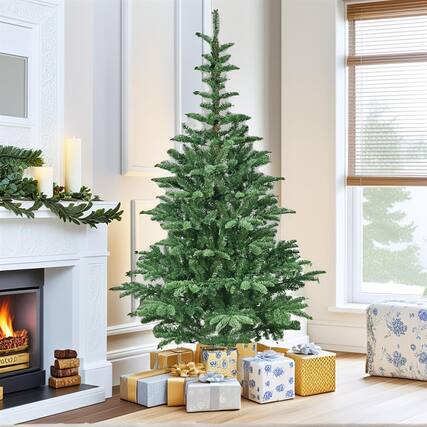 Front. Pefilos - 400 LEDs Pre-Lit Christmas Tree, 941 Realistic PE+PVC Tips, Layered Design, Warm White - Green.