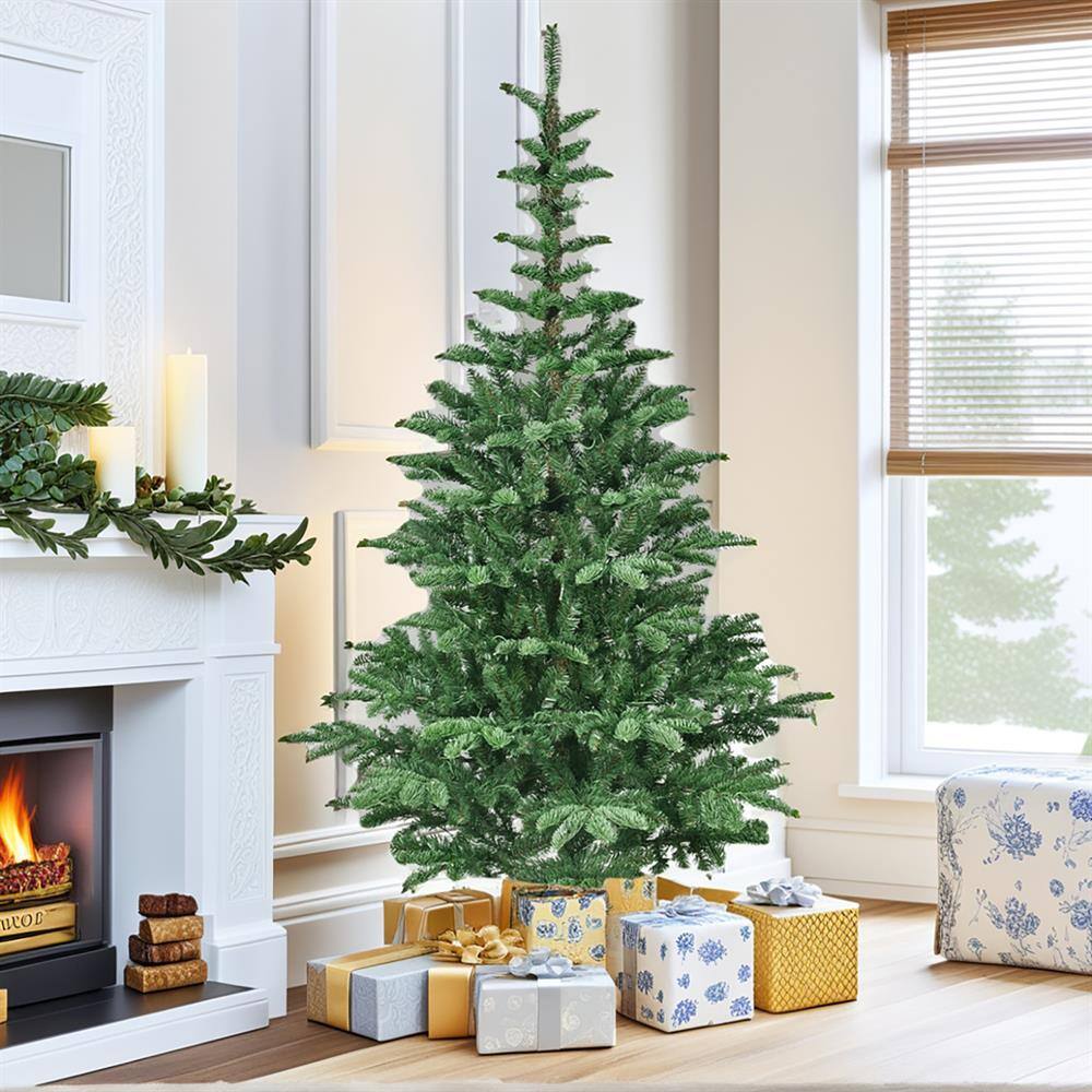 Front. Pefilos - 400 LEDs Pre-Lit Christmas Tree, 941 Realistic PE+PVC Tips, Layered Design, Warm White - Green.