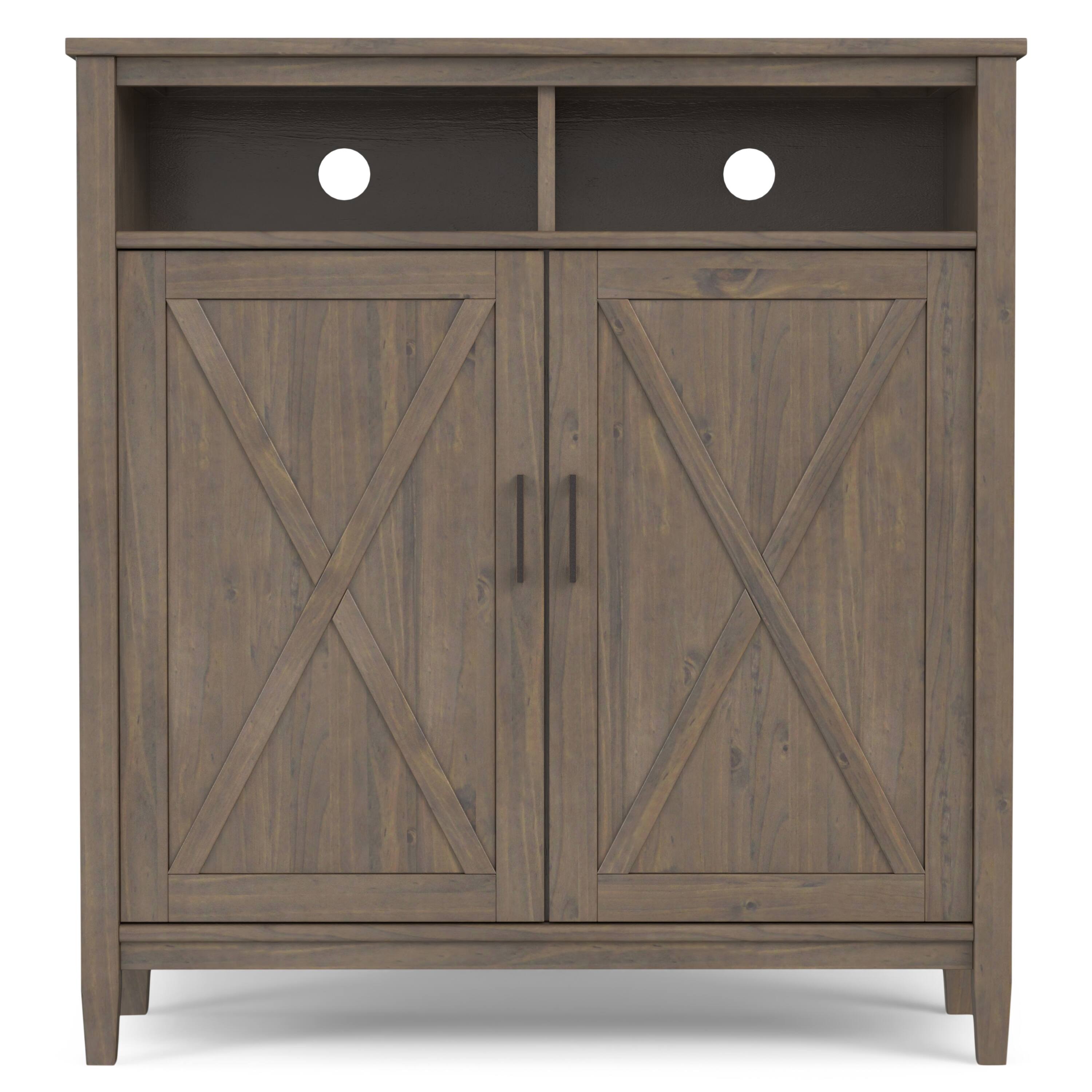 Left. Simpli Home - Ela 39 inch Storage Cabinet (Set of 2) - Smoky Brown.