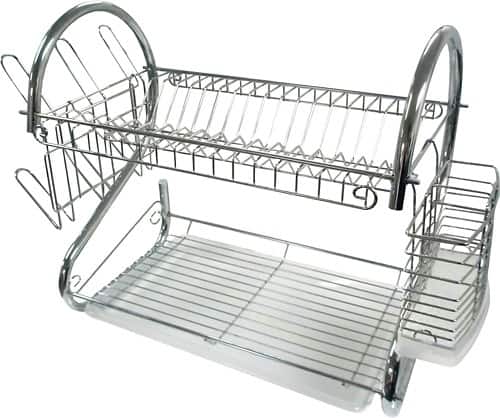 Angle. Better Chef - 16" Chrome Dish Rack - Chrome.