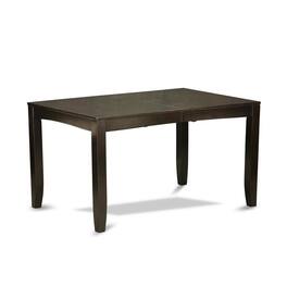 FurniFact - Elegant Dining Table Set for 6 with Leaf Extension and 6 Chairs - Cappuccino