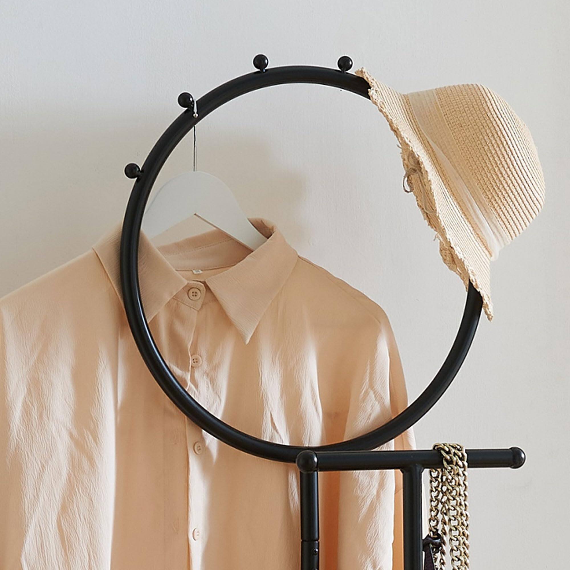 Alt View 2. Kings Brand Furniture - Kings Brand Furniture Cheska Suit Valet Stand with Circular Frame - Black.