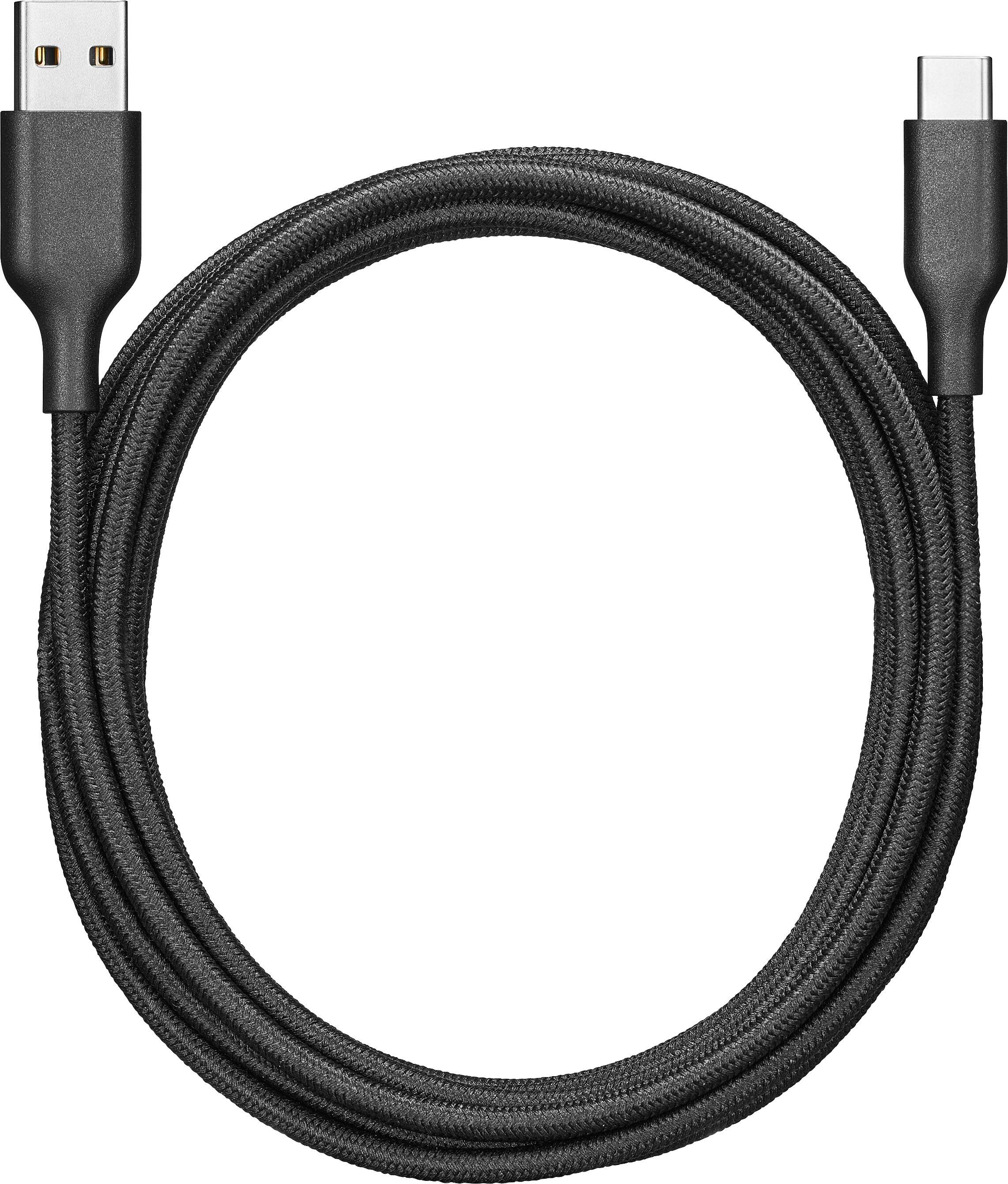 Alt View 1. Best Buy essentials™ - 10' USB-C to USB Braided Charge-and-Sync Cable - Black.