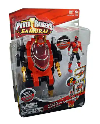 SABAN'S POWER RANGERS SAMURAI
BANDAI 4+ Anst. Sert bandai.com
BONUS FIGURE! FIGURINE EN PRIME ! FIGURA EXTRA!
2 DES MOBILES SE TRANSFORME EN VEHICULE ! SE TRANSFORME EN VEHICULE ! ISE TRANSFORMA EN VEHICULO!
WARNING: Small parts. Not for children under 3 years. CHOKING HAZARD - Small parts. Not for children under 3 years.
AVERTISSEMENT: Petites pièces. Risque d'étouffement - Petites pièces. Ne convient pas aux enfants de moins de 3 ans.
SAMURAI TRANSPORTER FIRE-FEU-FUEGO
MODES DE JEU: TRANSFORME EN VEHICULE !