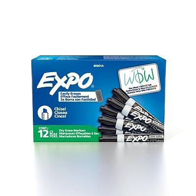 80001  
EXPO  
Easily Erases  
Efface Facilement  
Se Borra con Facilidad  
Chisel  
Ciseau  
Cincel  
CONT: 12 PCAS  
Dry Erase Markers  
Mrqueurs Effaables  
Marcadores Borrables  
WOW  
EXPO