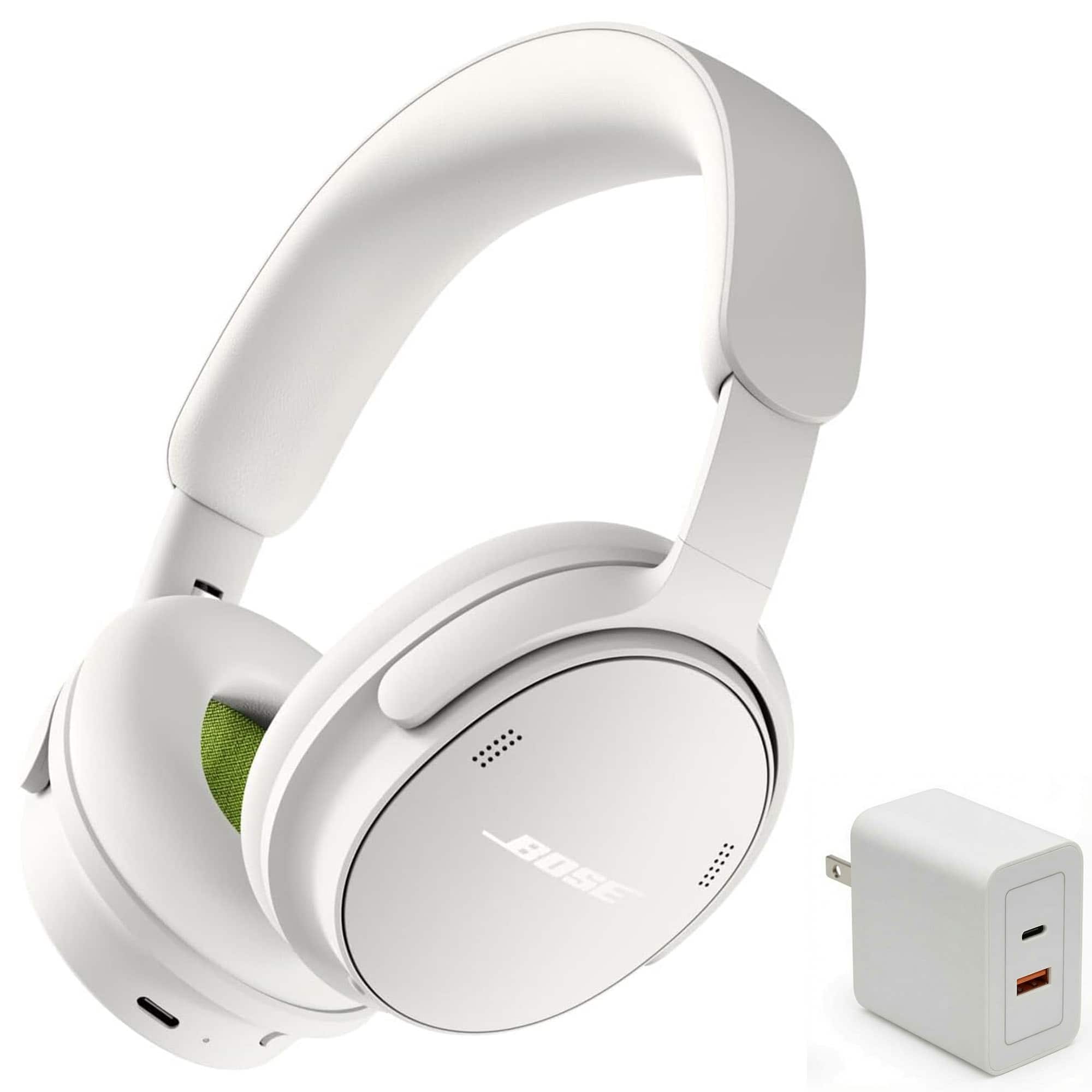 Paquete - Bose - Audífonos QuietComfort (2.ª generación) con cargador rápido - inalámbricos, con cancelación de ruido y micrófono - Blanco humo