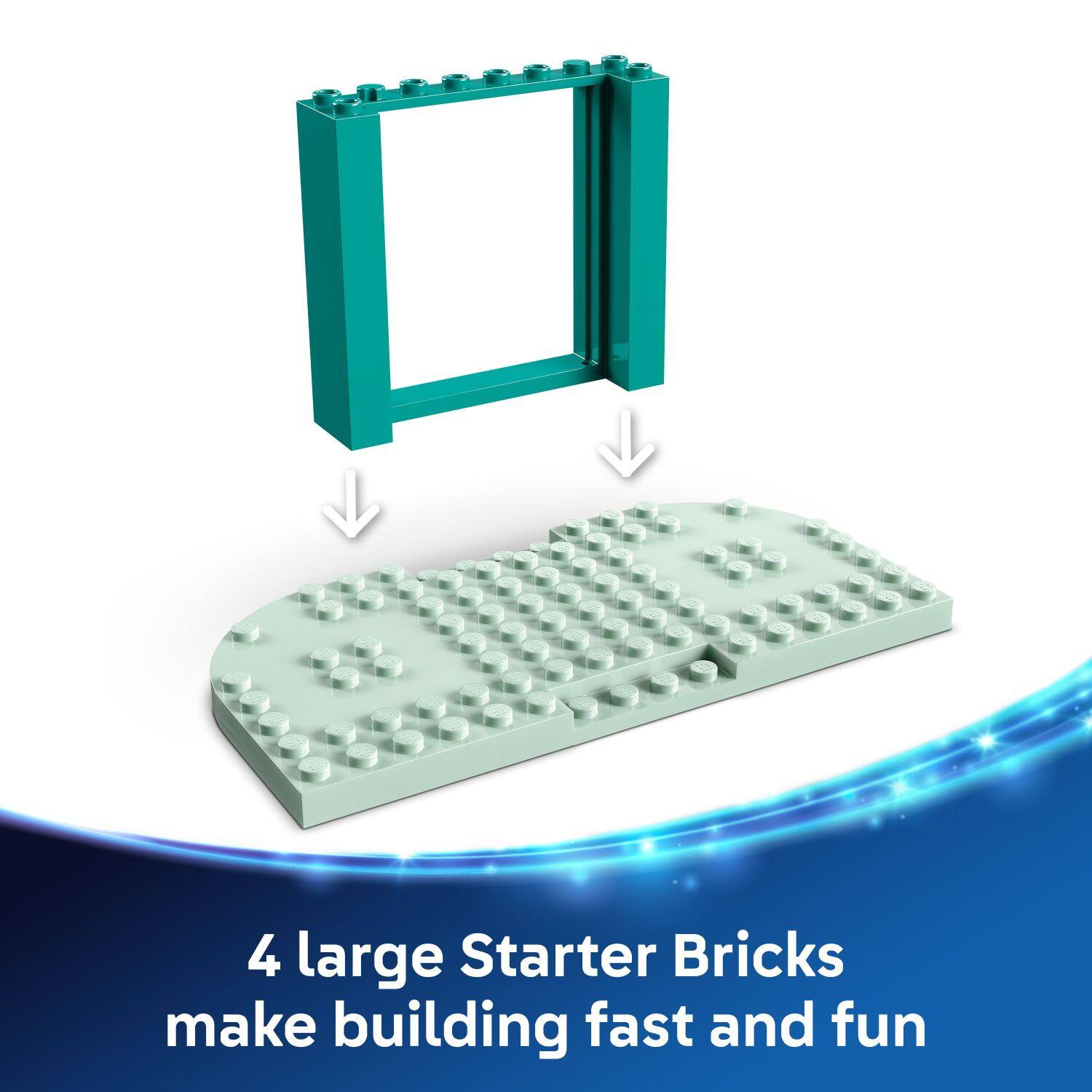 4 large Starter Bricks make building fast and fun.