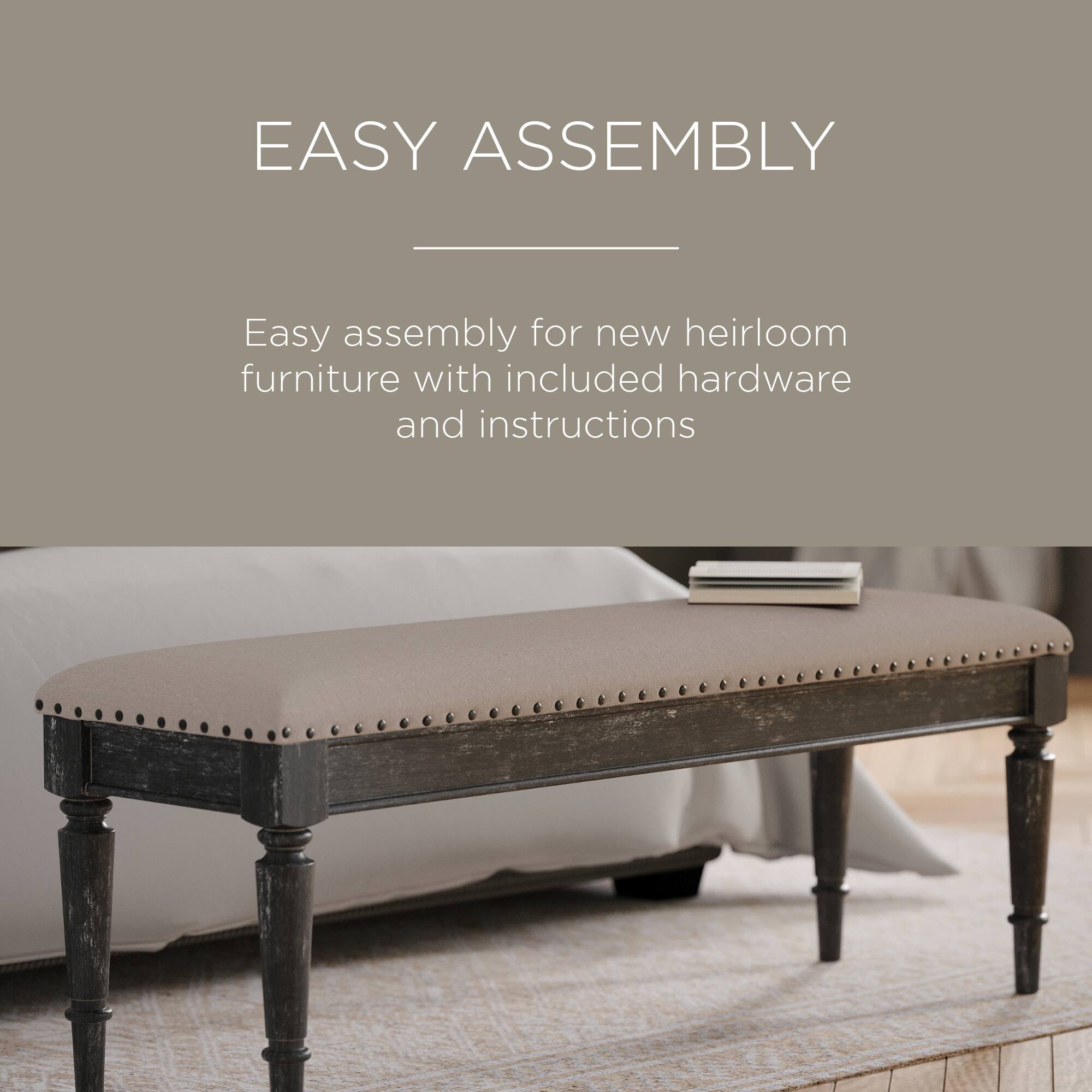 EASY ASSEMBLY

Easy assembly for new heirloom furniture with included hardware and instructions