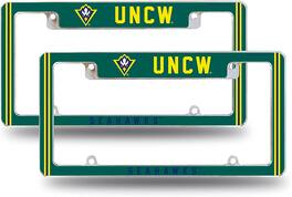 Rico Industries - North Carolina-Wilmington NCAA Seahawks (Set of 2) Chrome Metal License Plate Frames with Bold Full Frame Design - Multi