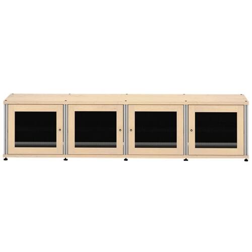Front. Salamander Designs - Synergy TV Cabinet for Most Flat-Panel TVs Up to 90" - Natural Maple/Aluminum.