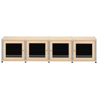 Salamander Designs - Synergy TV Cabinet for Most Flat-Panel TVs Up to 90" - Natural Maple/Aluminum - Front_Zoom