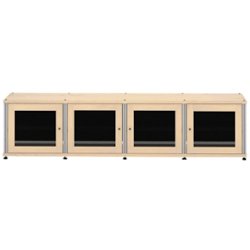 Salamander Designs - Synergy TV Cabinet for Most Flat-Panel TVs Up to 90" - Natural Maple/Aluminum - Front_Zoom